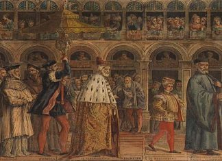 Le sette insegne dogali: i vessilli, le trombe d’argento, il cero, la sedia, il cuscino, l’ombrello, la spada