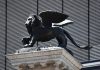 Il Leone marciano di bronzo sulla colonna a ricordo della “Sortita di Mestre”