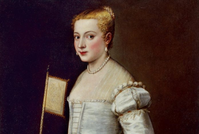Tiziano Vecelio Signora in bianco Staatliche Kunstsammlungen Dresden Dresdam
