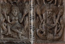 L’uomo e la donna primordiali, bassorilievi sul primo sottarco dell’ingresso maggiore della Basilica di San Marco