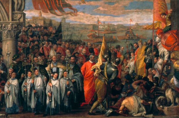 Veronese Il doge Andrea Contarini ritorna vittorioso da Chioggia
