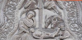 La Natività nella lunetta della Porta dei Fiori della Basilica di San Marco