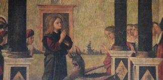 Il basilisco ammansito da San Trifone, telero di Vittore Carpaccio, nella Scuola di San Giorgio degli Schiavoni