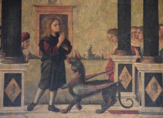 Il basilisco ammansito da San Trifone, telero di Vittore Carpaccio, nella Scuola di San Giorgio degli Schiavoni