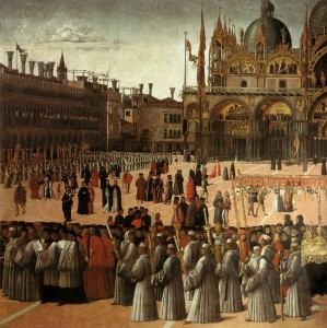 Gentile bellini, processione in piazza san marco 02